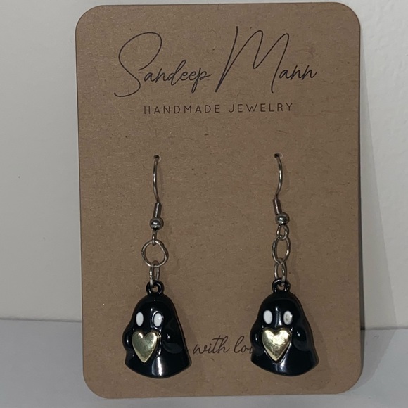 Handmade cute ghost 👻 earrings - Picture 3 of 5